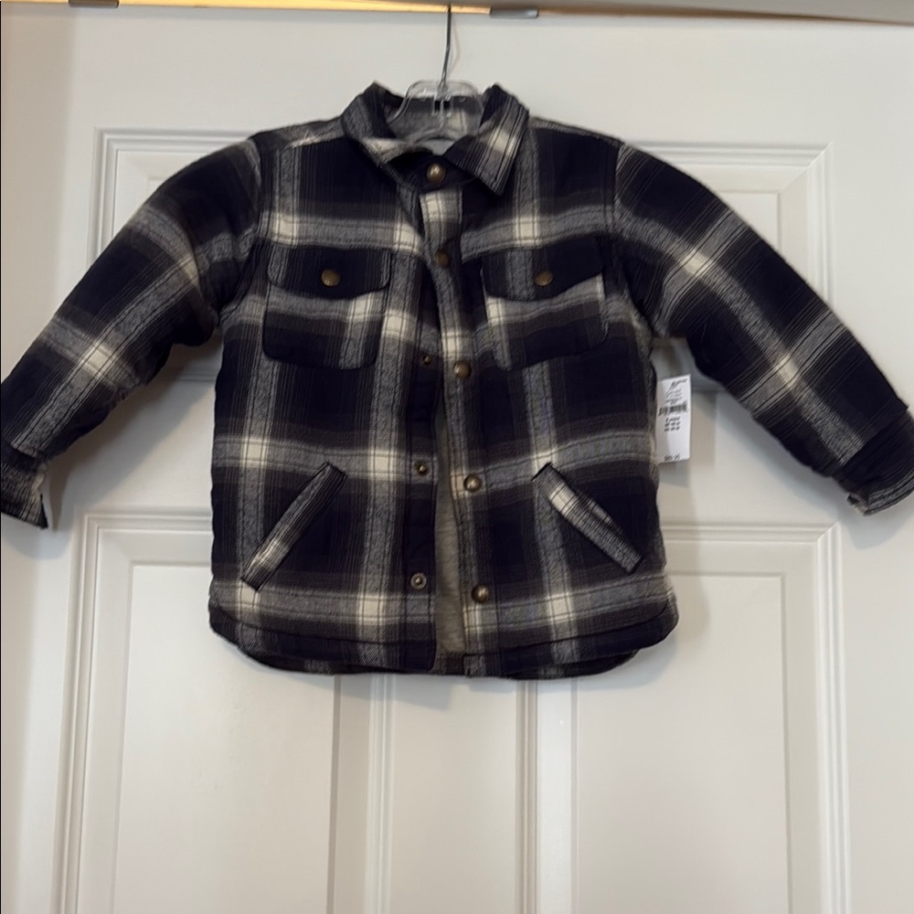 Kids Plaid Jacket - Black and White